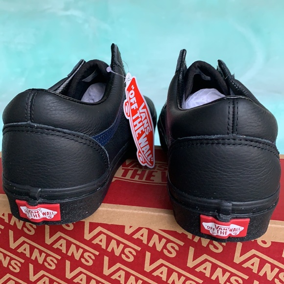 VANS OLD SKOOL LEATHER POP BLACK/DRESS BLUES WMNS - Picture 12 of 14